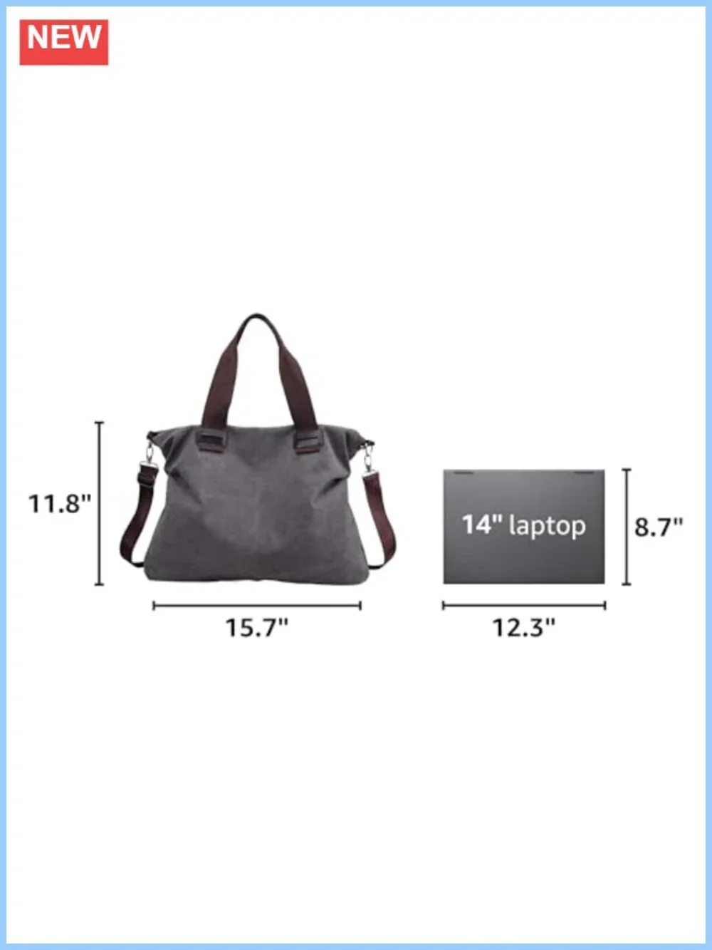 Canvas Tote Bag Shoulder Crossbody Purses Work Travel Handbag Hobo Bag